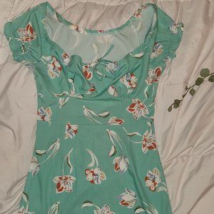 NWOT Mint Green Floral Dress
